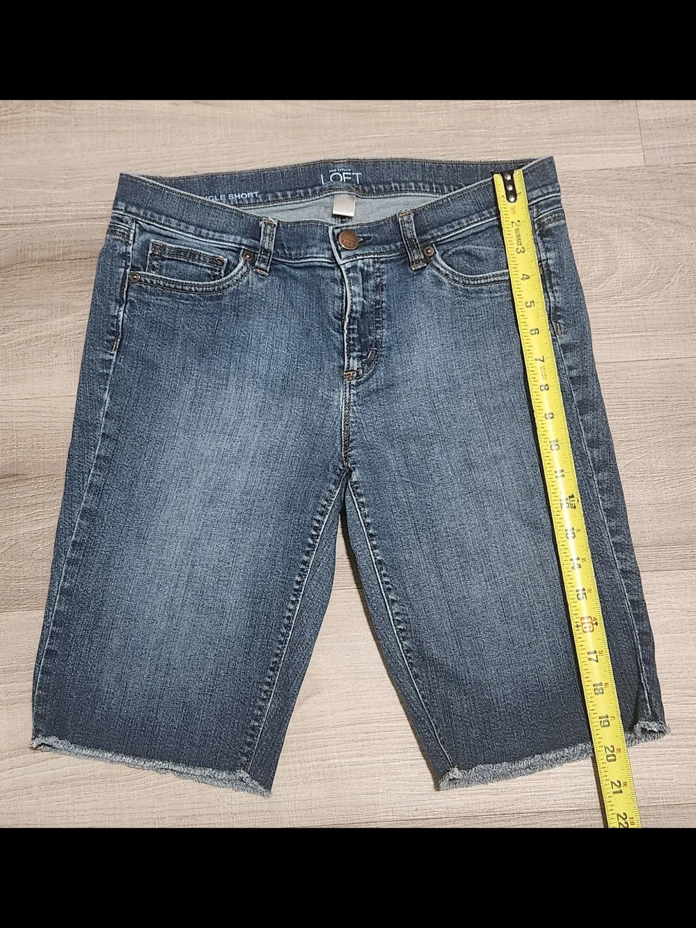 LOFT Medium Wash Denim Bermuda Shorts